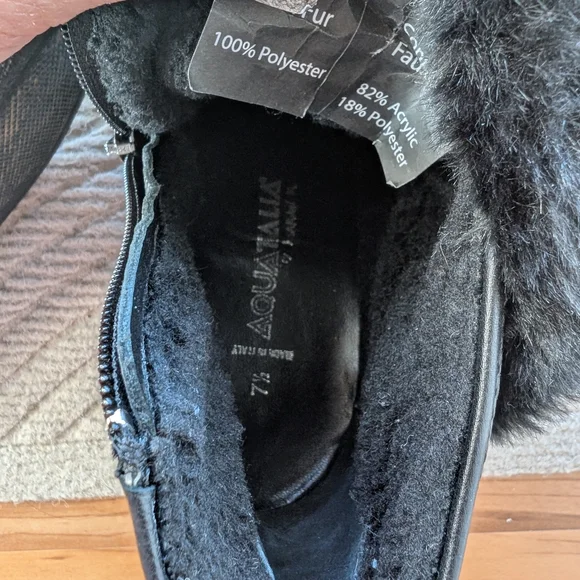 Aquatalia Black Fur-Trimmed Winter Boots - Picture 3 of 3